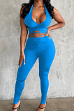 Pink New Summer Halter Neck Backless Strapless Bandage Bodycon Pants Solid Color Two-Piece YNS1653-3