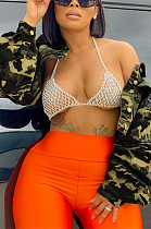 Euramrican Women Camouflage Weaving Cloth Single-Breasted Long Sleeve Coat YM212 