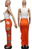 Pink Sexy Summer Sleeveless V Neck Tank Tight Hollow Out Letter Printing Hip Skirt Two-Piece H1636-1