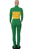 Gray Wholesal New Spliced Long Sleeve Zippet Hoodie Coat High Waist Pants Sport Sets YMM9042-3