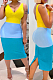 Yellow New Summer Contarst Color Spliced Sleeveless V Collar Backless Bodycon Midi Dress YNS16803-2