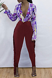 Black Cute Tassel High Waist Solid Color Bodycon Pants MTY6568-2