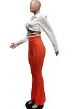 Green Wholesal Women Long Sleeve Lapel Neck Backless Tide Shirt Slim Fitting Flared Pants Two-Piece F88389-3