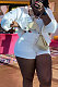 White Women Roman Cloth Long Sleeve Solid Color Cardigan Sport Casual Shorts Sets NK259-1
