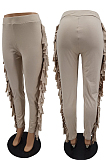 Wine Red Cute Tassel High Waist Solid Color Bodycon Pants MTY6568-1