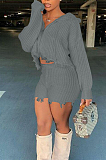 Camel Autumn And Winter Simple New Long Seeve Hoodie Zippet Sweater Shorts Solid Color Two-Piece F88386-2