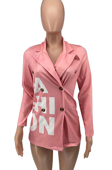 Coffee Autumn Winter Long Sleeve Small Suit OL Bodycon Double-Breasted  Jacket AYL88886-3