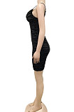 Black Euramerican Solid Color Trendy Women Sexy Condole Belt Sleeveless Strapless Mini Dress XZ5272-1