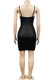 Brown Euramerican Solid Color Trendy Women Sexy Condole Belt Sleeveless Strapless Mini Dress XZ5272-2