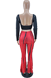 Khaki New High Waist Spots Printing Flared Pants BM7210-5