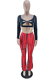 Khaki New High Waist Spots Printing Flared Pants BM7210-5