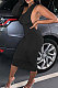 Black New Pure Color Oblique Shoulder One Sleeve Backless Slim Fitting Bodycon Dress WJ5228-3
