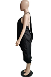 Drak Blue Sexy Summer Flounce Irregularity Condole Belt Loose Split Dress WA77210-2