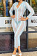 Light Blue Sexy Gridding See-Through Long Sleeve Zipper Collcet Waist Bodycon Jumpsuits ALS263-4