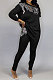 Black Casual Sequins Long Sleeve Round Neck Loose Top Bodycon Pants Two-Piece TZ10863-3