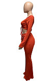 Black Women Autumn Winter Ribber Solid Color Shirred Detail V Collar Sexy Tiny Flared Pants Sets Q921-3