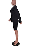 Camel Fashion Long Sleeve Lapel Neck Single-Breasted Small Suit Wide Leg Shorts Solid Color Not With Beltband OL Sets TRS1173-1
