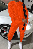 Yellow Modest Casual Long Sleeve Hoodie Sweat Pants Solid Color Two-Piece YSH6199-1