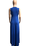 Red Sexy Wholesal Sleeveless Deep V Neck Personality Slim Fitting Long Dress WA7205-1