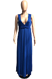 Red Sexy Wholesal Sleeveless Deep V Neck Personality Slim Fitting Long Dress WA7205-1