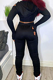 Wholesal New Contrast Color Spliced Long Sleeve Zipper Hoodie Sweat Pants Casual Sets SX05763