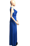 Black Sexy Wholesal Sleeveless Deep V Neck Personality Slim Fitting Long Dress WA7205-2