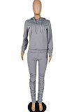 Red Autumn Winter Long Sleeve Hoodie Jumper Ruffle Pants Sport Sets E8509-3
