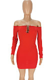 White Women Sexy Solid Color Strapless Pin Mini Dress ANK06022-2