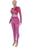 Black Wholesal New Pleuche Long Sleevve Zipper Hoodie Pencil Patns Sport Sets FFE176-1