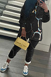 Euramerican Women Fashion Casual Printing Shirts Shirts Turn-Down Collar Pants Sets OMY80051