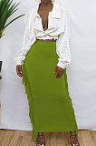 Wine Red  Black Cute Two Side Tassel Long Skirts MTY6538-4