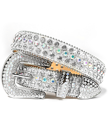 Silver Fully Loaded Rhinestone Belt Width 1..56inch