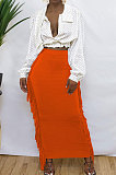 Wine Red  Black Cute Two Side Tassel Long Skirts MTY6538-4
