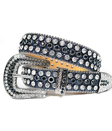 Silver Fully Loaded Rhinestone Belt Width 1..56inch