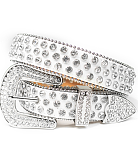 Silver Fully Loaded Rhinestone Belt Width 1..56inch