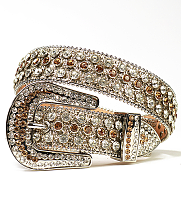Golden Fully Loaded Rhinestone Belt Width 1..56inch