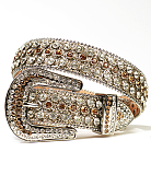 Blue Fully Loaded Rhinestone Belt Width 1..56inch