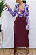Wine Red  Black Cute Two Side Tassel Long Skirts MTY6538-4