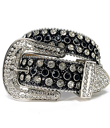 Black Fully Loaded Rhinestone Belt Width 1..56inch