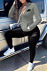 Euramerican Women Casual Sport Embroidered Cotton Long Sleeve Pants Sets FA8009