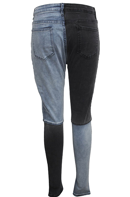 Black Personality Spliced Elasticty High Waist Jean Pants SMR2595