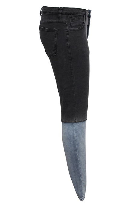 Black Personality Spliced Elasticty High Waist Jean Pants SMR2595