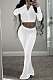 White Wholesale New Korea Velvet Long Sleeve Zipper Front Coat Flare Pants Casual Sets FH171-2