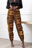 Colorful Modest Print With Pocket Zipper Casual Ankle Banded Pants BS1286-3