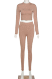 Light Gray Wholesale Modest Long Sleeve O Neck Crop Top Skiny Pants Sport Sets SX1738131-5