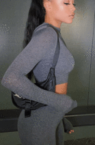 Drak Gray Wholesale Modest Long Sleeve O Neck Crop Top Skiny Pants Sport Sets SX1738131-6