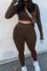 Coffee Wholesale Modest Long Sleeve O Neck Crop Top Skiny Pants Sport Sets SX1738131-12
