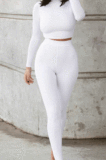 Purple Wholesale Modest Long Sleeve O Neck Crop Top Skiny Pants Sport Sets SX1738131-3