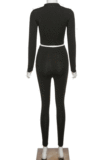 White Wholesale Modest Long Sleeve O Neck Crop Top Skiny Pants Sport Sets SX1738131-2