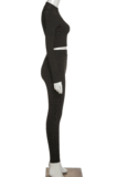 Light Gray Wholesale Modest Long Sleeve O Neck Crop Top Skiny Pants Sport Sets SX1738131-5